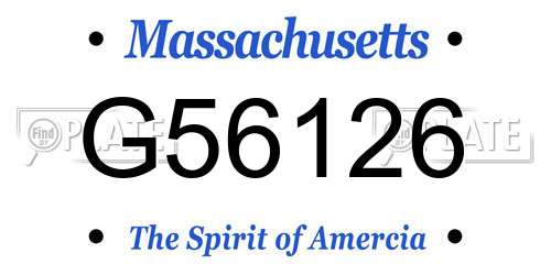 G56126 Massachusetts License Plate