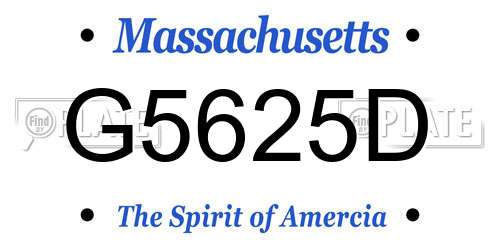 G5625D Massachusetts License Plate