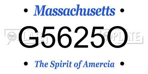 G5625O Massachusetts License Plate