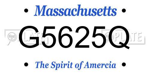 G5625Q Massachusetts License Plate