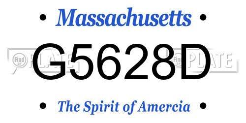 G5628D Massachusetts License Plate