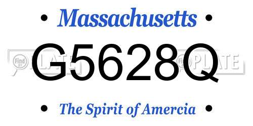 G5628Q Massachusetts License Plate