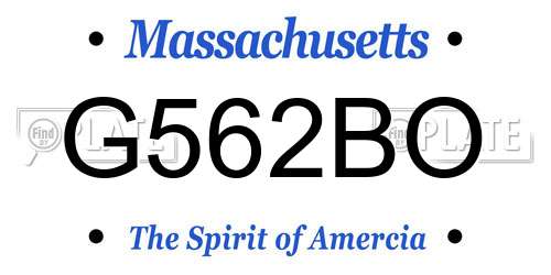 G562BO Massachusetts License Plate