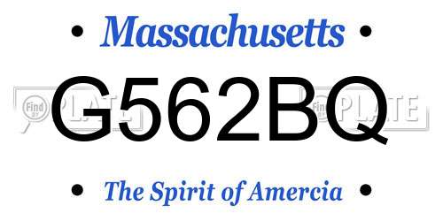 G562BQ Massachusetts License Plate