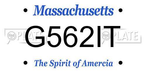 G562IT Massachusetts License Plate