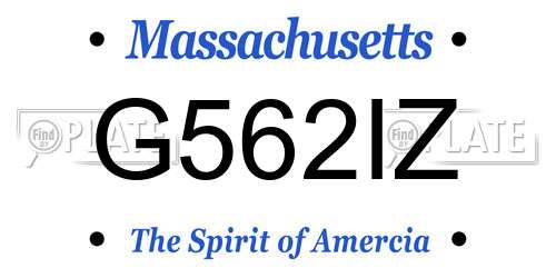 G562IZ Massachusetts License Plate