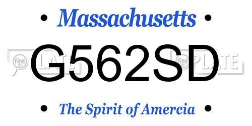 G562SD Massachusetts License Plate