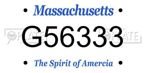 G56333 Massachusetts License Plate