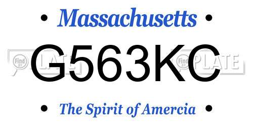 G563KC Massachusetts License Plate