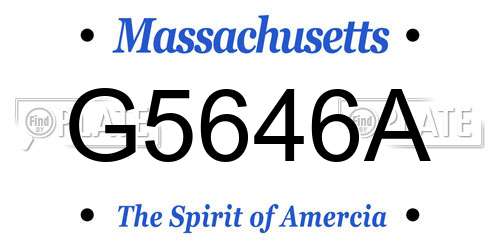 G5646A Massachusetts License Plate