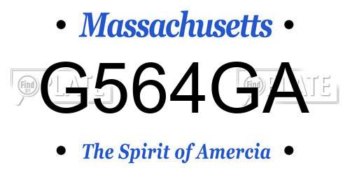 G564GA Massachusetts License Plate