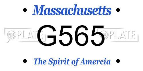 G565 Massachusetts License Plate