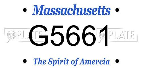 G5661 Massachusetts License Plate