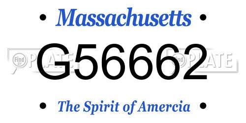 G56662 Massachusetts License Plate