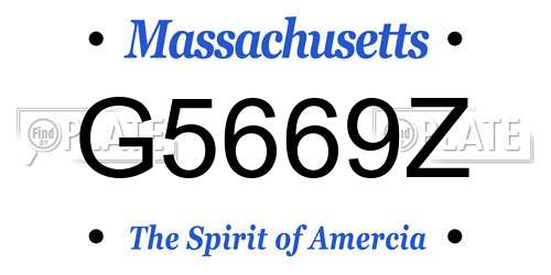 G5669Z Massachusetts License Plate