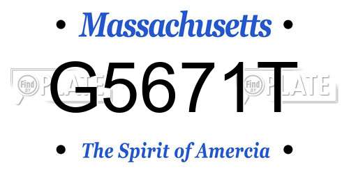 G5671T Massachusetts License Plate