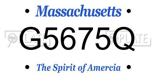 G5675Q Massachusetts License Plate