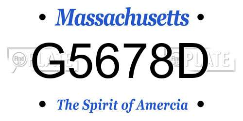 G5678D Massachusetts License Plate