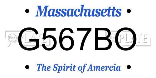 G567BO Massachusetts License Plate