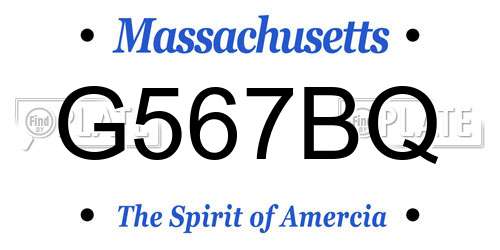 G567BQ Massachusetts License Plate