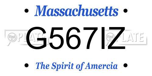 G567IZ Massachusetts License Plate