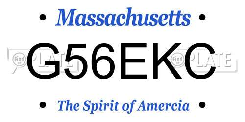 G56EKC Massachusetts License Plate