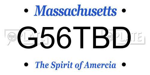 G56TBD Massachusetts License Plate