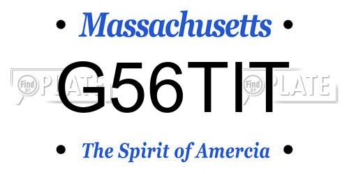 G56TIT Massachusetts License Plate