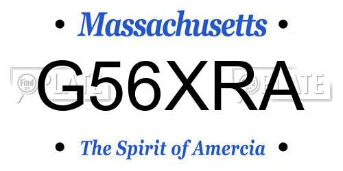 G56XRA Massachusetts License Plate