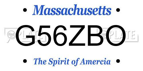 G56ZBO Massachusetts License Plate