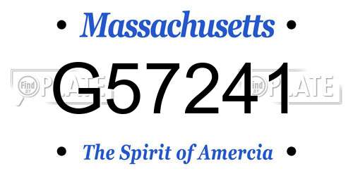 G57241 Massachusetts License Plate