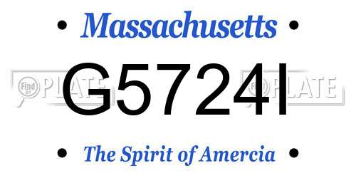 G5724I Massachusetts License Plate