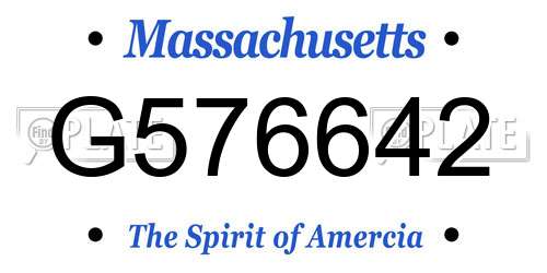 G576642 Massachusetts License Plate