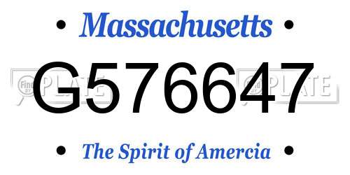 G576647 Massachusetts License Plate