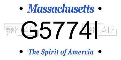 G5774I Massachusetts License Plate
