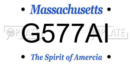 G577AI Massachusetts License Plate