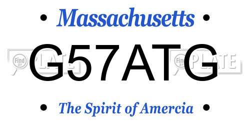 G57ATG Massachusetts License Plate