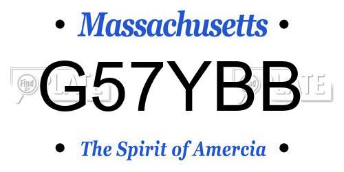 G57YBB Massachusetts License Plate