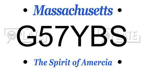 G57YBS Massachusetts License Plate