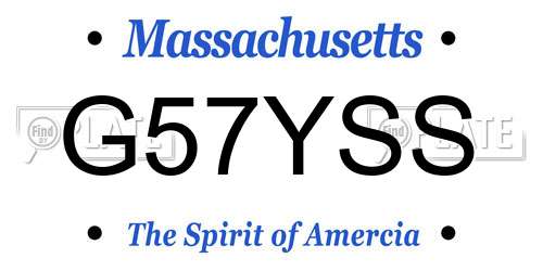 G57YSS Massachusetts License Plate
