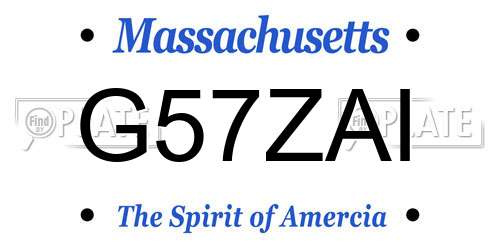 G57ZAI Massachusetts License Plate