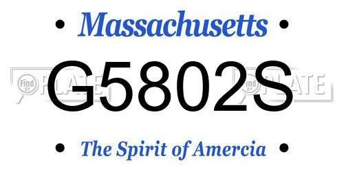G5802S Massachusetts License Plate