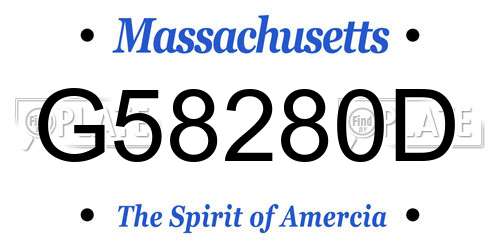 G58280D Massachusetts License Plate