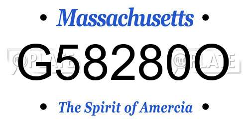 G58280O Massachusetts License Plate