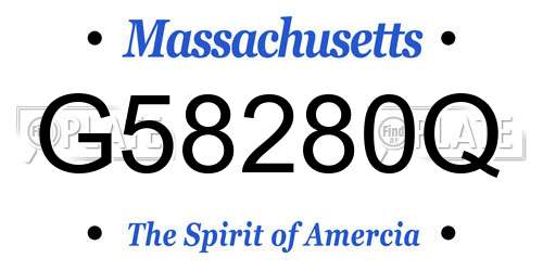 G58280Q Massachusetts License Plate