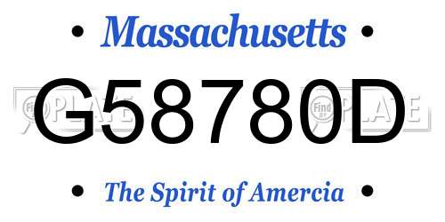G58780D Massachusetts License Plate