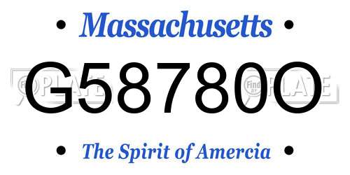 G58780O Massachusetts License Plate