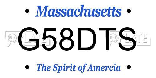 G58DTS Massachusetts License Plate