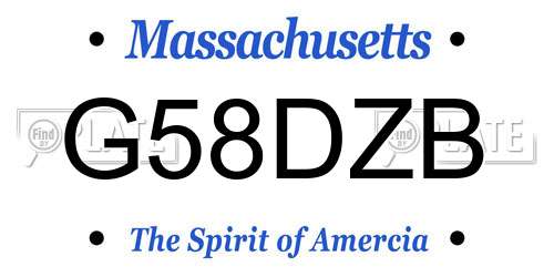 G58DZB Massachusetts License Plate