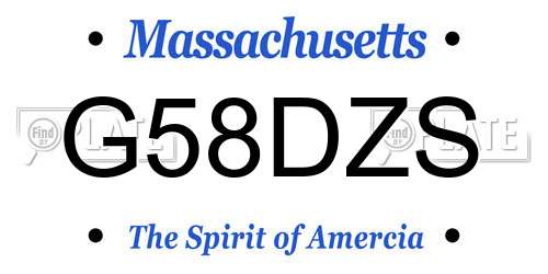 G58DZS Massachusetts License Plate